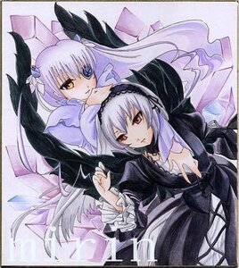 Rating: Safe Score: 0 Tags: 2girls barasuishou black_wings dress frilled_sleeves frills hairband image long_hair long_sleeves looking_at_viewer marker_(medium) multiple_girls pair red_eyes ribbon rose shikishi silver_hair suigintou traditional_media wings User: admin