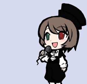 Rating: Safe Score: 0 Tags: 1girl :d black_headwear brown_hair chibi dress green_eyes hat heterochromia holding image long_sleeves looking_at_viewer microphone open_mouth pantyhose red_eyes short_hair simple_background smile solo souseiseki User: admin