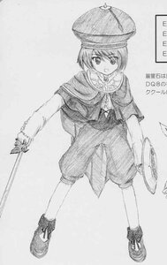 Rating: Safe Score: 0 Tags: 1girl cape capelet full_body greyscale hat holding holding_sword image looking_at_viewer monochrome open_mouth pants shoes short_hair solo souseiseki standing sword weapon User: admin