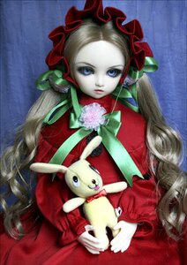 Rating: Safe Score: 0 Tags: 1girl blonde_hair blue_eyes bonnet bow doll dress expressionless flower green_bow long_hair long_sleeves looking_at_viewer red_dress rose shinku sitting solo stuffed_animal stuffed_bunny very_long_hair User: admin
