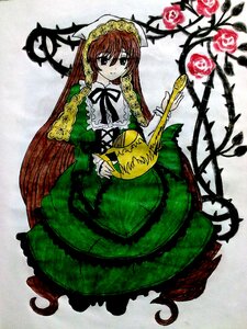 Rating: Safe Score: 0 Tags: 1girl brown_hair dress flower frills full_body green_dress green_eyes heterochromia image long_hair long_sleeves looking_at_viewer red_eyes rose solo suiseiseki very_long_hair vines watering_can User: admin