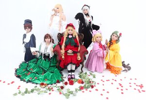 Rating: Safe Score: 0 Tags: 6+girls blonde_hair blue_eyes bow brown_hair dress flower gloves hair_ornament hair_ribbon hat long_hair multiple_cosplay multiple_girls pantyhose petals red_flower red_rose ribbon rose short_hair striped tagme top_hat User: admin