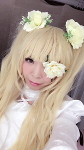 Rating: Safe Score: 0 Tags: 1girl bangs blonde_hair flower food hair_flower kirakishou lips long_hair solo white_flower white_rose User: admin