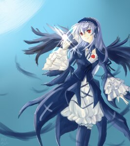 Rating: Safe Score: 0 Tags: 1girl black_wings dress flower frilled_sleeves frills hairband image long_hair long_sleeves looking_at_viewer red_eyes rose silver_hair smile solo suigintou very_long_hair wide_sleeves wings User: admin
