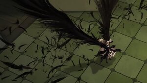 Rating: Safe Score: 0 Tags: 1girl arm_cannon black_hair black_wings bow cape checkered feathers hair_bow image long_hair reiuji_utsuho solo suigintou weapon wings User: admin