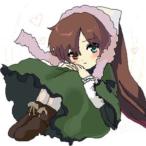 Rating: Safe Score: 0 Tags: 1girl blush boots brown_footwear brown_hair dress full_body green_dress heterochromia image long_hair long_sleeves oekaki red_eyes sitting solo suiseiseki very_long_hair User: admin