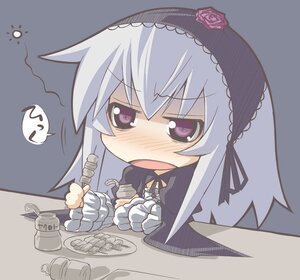 Rating: Safe Score: 0 Tags: 1girl black_dress black_wings blush chibi commentary_request dress drunk flower food frills gothic_lolita hairband image lolita_fashion lolita_hairband long_hair nose_blush open_mouth purple_eyes rikumaru rose rozen_maiden silver_hair solo suigintou table wings yakult User: admin