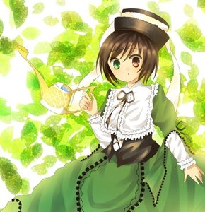 Rating: Safe Score: 0 Tags: 1girl auto_tagged blush brown_hair costume_switch dress frills green_dress green_eyes hat heterochromia image long_sleeves looking_at_viewer red_eyes ribbon scissors short_hair solo souseiseki suiseiseki watering_can User: admin