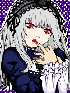 Rating: Safe Score: 0 Tags: 1girl checkered checkered_background dress flower frills hairband image juliet_sleeves licking lolita_fashion long_hair long_sleeves looking_at_viewer red_eyes rose silver_hair solo suigintou tongue tongue_out User: admin