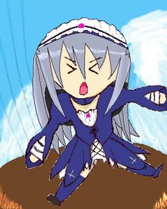 Rating: Safe Score: 0 Tags: 1girl chibi closed_eyes dress full_body hairband image lolita_hairband long_hair long_sleeves open_mouth solo suigintou User: admin