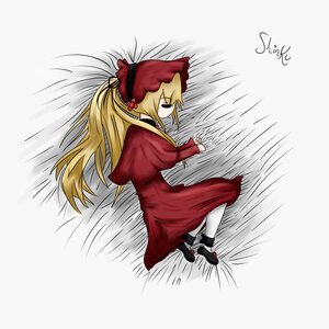Rating: Safe Score: 0 Tags: 1girl blonde_hair dress emphasis_lines image long_hair long_sleeves rain red_dress shinku solo speed_lines User: admin
