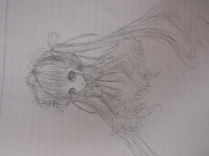 Rating: Safe Score: 0 Tags: 1girl capelet dress image long_hair long_sleeves looking_at_viewer monochrome rain shinku sketch solo standing traditional_media twintails very_long_hair User: admin