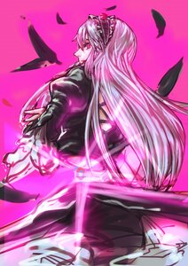 Rating: Safe Score: 0 Tags: 1girl black_dress dress frills gothic_lolita hairband headdress image juliet_sleeves lolita_fashion lolita_hairband long_hair long_sleeves pink_background puffy_sleeves solo suigintou very_long_hair wings User: admin