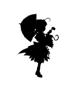 Rating: Safe Score: 0 Tags: 1girl ahoge image kanaria monochrome short_hair silhouette skirt solo striped umbrella User: admin