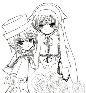 Rating: Safe Score: 0 Tags: 2girls bouquet flower greyscale hat image lineart long_sleeves looking_at_viewer monochrome multiple_girls pair ribbon rose short_hair siblings simple_background sisters souseiseki suiseiseki top_hat twins white_background white_rose User: admin