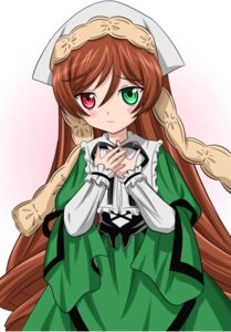 Rating: Safe Score: 0 Tags: 1girl blush brown_hair dress frills green_dress green_eyes hat head_scarf heterochromia image long_hair long_sleeves looking_at_viewer pink_background red_eyes solo suiseiseki very_long_hair User: admin