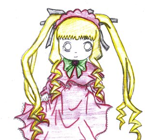 Rating: Safe Score: 0 Tags: 1girl blonde_hair bow bowtie dress drill_hair green_bow image long_hair long_sleeves looking_at_viewer shinku sidelocks simple_background solo traditional_media twin_drills twintails very_long_hair white_background User: admin