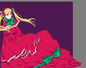 Rating: Safe Score: 0 Tags: 1girl blonde_hair bonnet bow bowtie dress green_bow image long_hair long_sleeves red_dress ribbon shinku simple_background solo twintails User: admin