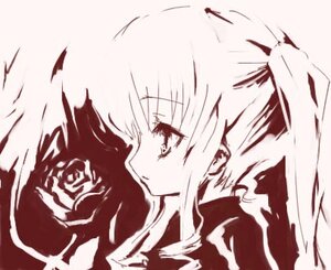 Rating: Safe Score: 0 Tags: 1girl bangs closed_mouth flower from_side image monochrome profile rose shinku simple_background solo white_background User: admin