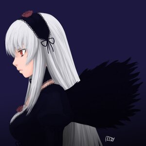 Rating: Safe Score: 0 Tags: 1girl black_dress black_wings blue_background dress flower frills hairband image juliet_sleeves long_hair long_sleeves profile puffy_sleeves red_eyes rose silver_hair simple_background solo suigintou upper_body wings User: admin