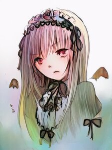 Rating: Safe Score: 0 Tags: 1girl bangs black_ribbon dress eyebrows_visible_through_hair flower hairband image leaf long_hair looking_at_viewer ribbon rose solo striped suigintou upper_body User: admin