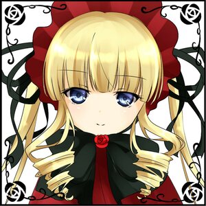 Rating: Safe Score: 0 Tags: 1girl blonde_hair blue_eyes bonnet bow drill_hair flower image long_hair looking_at_viewer rose shinku sidelocks simple_background smile solo twin_drills twintails white_background User: admin