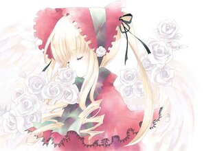 Rating: Safe Score: 0 Tags: 1girl blonde_hair bonnet closed_eyes dress drill_hair flower image long_hair pink_flower pink_rose rose shinku solo white_flower white_rose User: admin