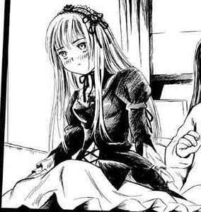 Rating: Safe Score: 0 Tags: 1girl blush dress frills greyscale hairband image long_hair long_sleeves looking_at_viewer monochrome sitting solo suigintou User: admin