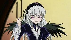 Rating: Safe Score: 0 Tags: 1girl black_wings detached_collar dress frills hairband image long_hair long_sleeves looking_at_viewer pink_eyes silver_hair solo suigintou upper_body wings User: admin