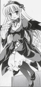 Rating: Safe Score: 0 Tags: 1girl blush dress frills greyscale hairband image long_hair long_sleeves looking_at_viewer monochrome open_mouth pantyhose shoes smile solo standing suigintou traditional_media very_long_hair wings User: admin