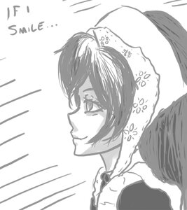 Rating: Safe Score: 0 Tags: emphasis_lines greyscale image monochrome smile solo striped suiseiseki User: admin
