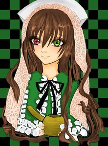 Rating: Safe Score: 0 Tags: 1girl argyle argyle_background argyle_legwear board_game brown_hair checkerboard_cookie checkered checkered_background checkered_floor checkered_kimono checkered_skirt chess_piece cookie dress green_eyes heterochromia image long_hair perspective plaid_background red_eyes reflection solo suiseiseki tile_floor tile_wall tiles vanishing_point User: admin