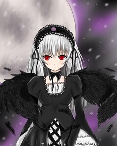 Rating: Safe Score: 0 Tags: 1girl bangs black_dress black_feathers black_ribbon black_wings blush closed_mouth dress feathered_wings feathers flower frills gothic_lolita hairband image juliet_sleeves lolita_fashion lolita_hairband long_hair long_sleeves looking_at_viewer neck_ribbon red_eyes ribbon signature silver_hair solo suigintou wings User: admin