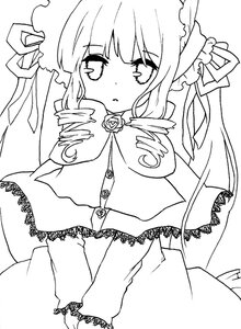Rating: Safe Score: 0 Tags: 1girl auto_tagged bangs blush capelet dress drill_hair eyebrows_visible_through_hair flower greyscale image long_hair long_sleeves looking_at_viewer monochrome parted_lips ribbon rose shinku simple_background solo twin_drills very_long_hair white_background User: admin