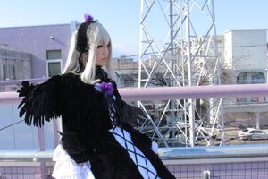Rating: Safe Score: 0 Tags: 1girl bangs building city day flower gothic_lolita hair_flower hair_ornament lolita_fashion long_hair long_sleeves outdoors power_lines solo standing suigintou User: admin
