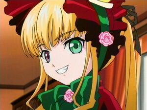 Rating: Safe Score: 0 Tags: 1girl blonde_hair bow costume_switch flower green_eyes grin hat image long_hair looking_at_viewer pink_flower pink_rose rose shinku smile solo User: admin