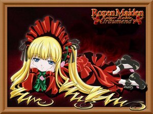 Rating: Safe Score: 3 Tags: 1girl black_footwear blonde_hair blue_eyes bonnet bow bowtie chin_rest dress flower full_body green_bow image long_hair long_sleeves looking_at_viewer lying on_stomach red_dress ribbon rose shinku shoes sidelocks solo twintails User: admin