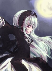 Rating: Safe Score: 0 Tags: 1girl black_dress black_wings dress frills full_moon hairband image lolita_hairband long_hair long_sleeves moon pink_eyes rose silver_hair solo suigintou very_long_hair wings User: admin