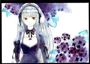 Rating: Safe Score: 0 Tags: 1girl black_border black_ribbon border detached_collar dress expressionless flower frills hairband image juliet_sleeves letterboxed long_hair long_sleeves looking_at_viewer puffy_sleeves ribbon rose silver_hair solo suigintou upper_body wings User: admin