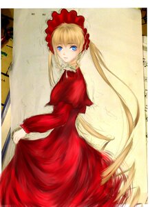 Rating: Safe Score: 0 Tags: 1girl blonde_hair blue_eyes bonnet bow dress flower image long_hair long_sleeves looking_at_viewer looking_back red_dress shinku skirt_hold solo twintails very_long_hair User: admin