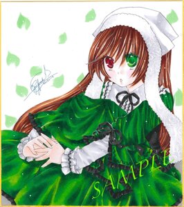 Rating: Safe Score: 0 Tags: 1girl brown_hair dress frills green_dress green_eyes hat head_scarf heterochromia image long_hair long_sleeves looking_at_viewer marker_(medium) red_eyes solo suiseiseki traditional_media very_long_hair User: admin