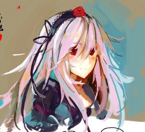 Rating: Safe Score: 0 Tags: 1girl bangs closed_mouth dress flower hairband image lolita_hairband long_hair looking_at_viewer red_eyes red_flower red_rose rose smile solo suigintou upper_body white_hair User: admin