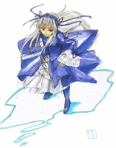 Rating: Safe Score: 0 Tags: 1girl blue_dress blurry dress floating_hair frills full_body image long_hair long_sleeves looking_at_viewer red_eyes ribbon simple_background solo suigintou white_background wings User: admin