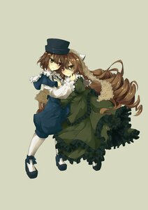 Rating: Safe Score: 0 Tags: 2girls black_footwear blue_dress brown_hair dress drill_hair frills green_dress green_eyes hat holding_hands image long_hair long_sleeves looking_at_viewer multiple_girls pair pantyhose short_hair siblings simple_background sisters smile souseiseki suiseiseki twins very_long_hair white_legwear User: admin