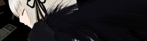 Rating: Safe Score: 0 Tags: 1girl bangs black_dress black_ribbon closed_eyes closed_mouth dress eyebrows_visible_through_hair hair_ribbon image long_hair profile ribbon solo suigintou User: admin