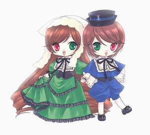 Rating: Safe Score: 0 Tags: 2girls :d brown_hair dress frills full_body green_dress green_eyes hat heterochromia image long_hair long_sleeves looking_at_viewer multiple_girls open_mouth pair red_eyes siblings sisters smile souseiseki suiseiseki top_hat twins very_long_hair User: admin