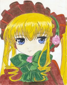 Rating: Safe Score: 0 Tags: 1girl auto_tagged bangs blonde_hair blue_eyes bonnet bow bowtie closed_mouth drill_hair flower image long_hair looking_at_viewer marker_(medium) pink_flower pink_rose red_rose rose shinku sidelocks simple_background smile solo traditional_media User: admin