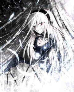 Rating: Safe Score: 0 Tags: 1girl albino closed_mouth dress feathers frills hairband image iori_yakatabako long_hair long_sleeves looking_at_viewer red_eyes rozen_maiden smile solo suigintou very_long_hair white_hair wings User: admin