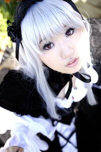 Rating: Safe Score: 0 Tags: 1girl 3d bangs black_dress blurry blurry_background blurry_foreground closed_mouth depth_of_field dress flower frills gothic_lolita hairband lips lolita_fashion long_hair looking_at_viewer photo red_eyes ribbon solo suigintou white_hair User: admin
