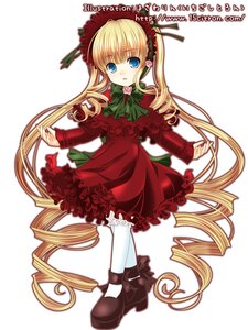 Rating: Safe Score: 0 Tags: 1girl blonde_hair blue_eyes bow bowtie dress drill_hair flower full_body green_bow image long_hair long_sleeves looking_at_viewer pantyhose red_dress ringlets shinku shoes simple_background solo standing twin_drills twintails very_long_hair white_background white_legwear User: admin